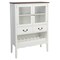 Buffet Cabinet with Wine Rack Drawers Tempered Glass Doors White Brown